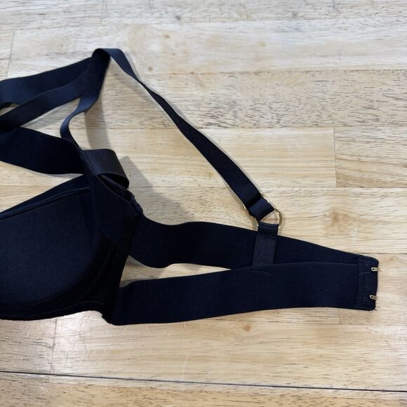 Agent Provocateur Whitney High Neck Underwired Black Bra AP4 36D Silk Straps NEW - Picture 7 of 14